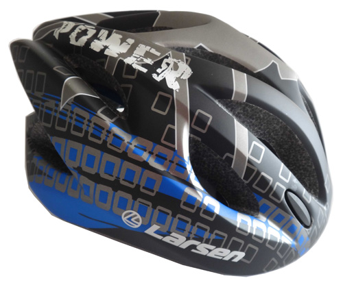 Шлем велосипедный Larsen HB-928-5 р.М (55-58) сине-черный