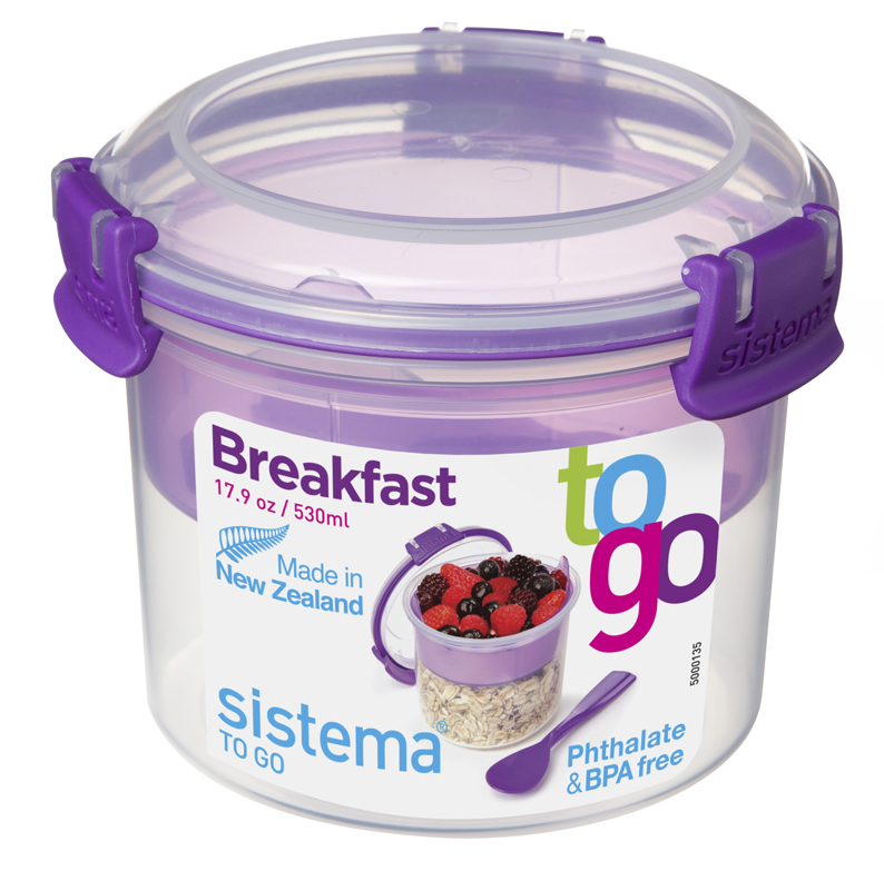 Контейнер двухуровневый круглый Sistema Breakfast To Go 0,53 л