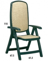 Кресло-шезлонг Nardi DELTA зеленое, вставка Beige