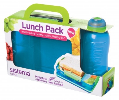 Набор контейнер с разделителями 0,975 л и бутылкой 0,33 л Sistema Lunch Pack