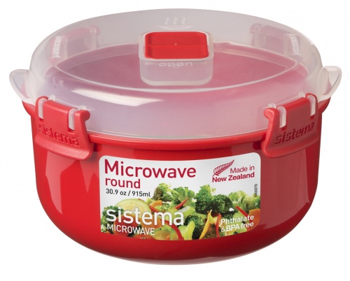 Контейнер круглый для микроволновой печи Sistema Microwave 0,915 л