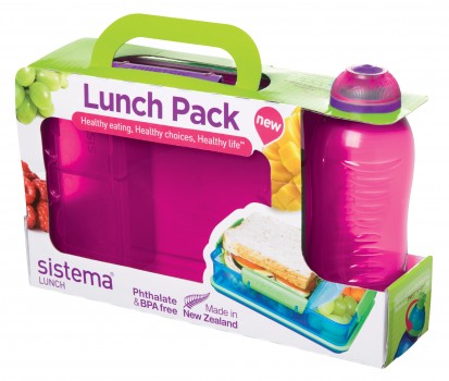 Набор контейнер с разделителями 0,975 л и бутылкой 0,33 л Sistema Lunch Pack
