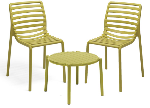 Набор - столик Nardi Doga + 4 кресла Doga Bistrot, цвет желтый