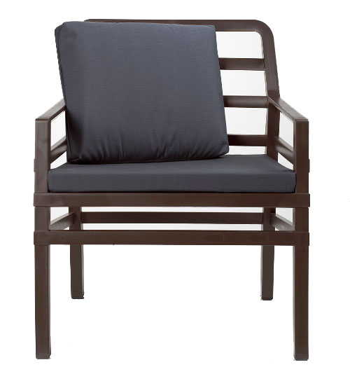 Кресло Nardi ARIA кофе с подушками антрацит