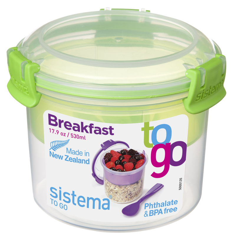 Контейнер двухуровневый круглый Sistema Breakfast To Go 0,53 л